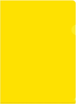 Папка-уголок A4 0,18мм, непрозрачный плотный пластик БЮРОКРАТ, желтая