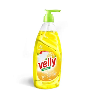 Средство для мытья посуды 1л GRASS Velly Лимон, концентрат с дозатором