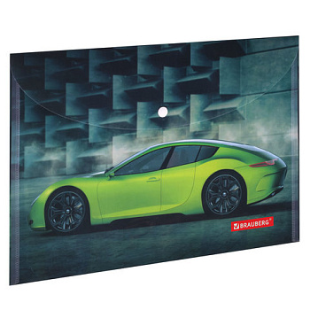 Папка-конверт на кнопке А4 0,16мм BRAUBERG Sport Car