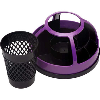 Подставка-органайзер без наполнения, 9 отделений, вращающаяся deVENTE Whirling, фиолетовая