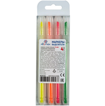 Набор текстовыделителей ATTOMEX 1-4мм, 4 цвета