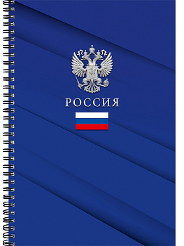 Тетрадь А4 60л клетка, гребень PROF-PRESS Символика России