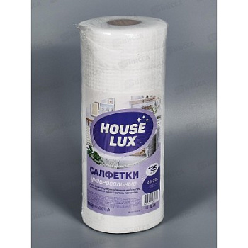 Салфетки хозяйственные в рулоне, вискозные (спанлейс) 125шт HouseLux