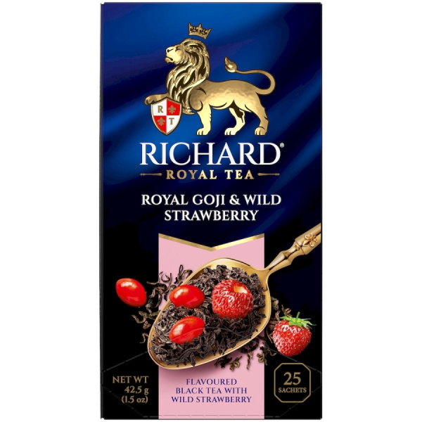 Чай пакетированный RICHARD Royal Goji & Wild Strawberry, черный с земляникой и ягодами годжи, 25п_2г