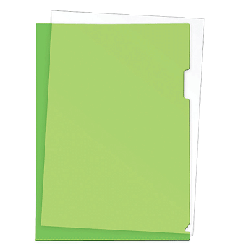 Папка-уголок A4 0,12мм, полупрозрачный пластик ATTOMEX, зеленая