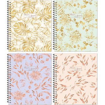 Тетрадь А5 96л клетка, гребень Flowers&Leaves, ассорти