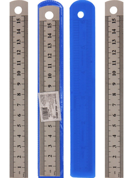 3_Линейка 15см металлическая PROF-PRESS, в индивидуальной упаковке