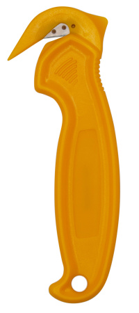 Нож складской безопасный BURO, для вскрытия упаковочных материалов, желтый