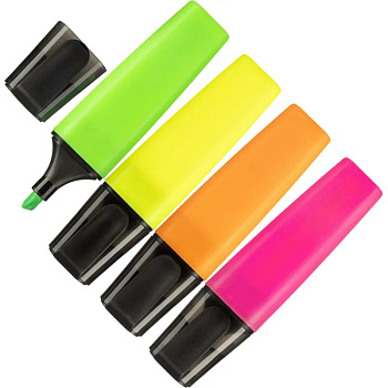 Набор текстовыделителей 1-5мм, 4 цвета