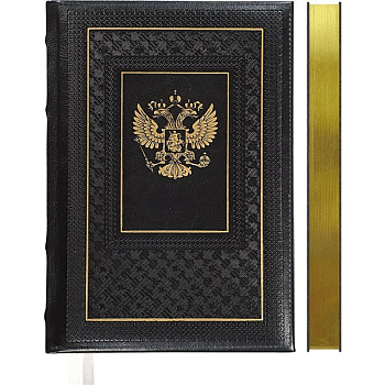 Ежедневник недатированный А5 deVENTE Symbol, под кожу, термо тиснение, тиснение фольгой, в подарочной коробке, черный, 168л