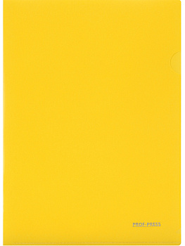 Папка-уголок A4 0,18мм, плотный пластик PROF-PRESS, ярко-желтая