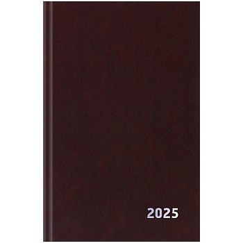 Ежедневник 2025 А5 BG, бумвинил, коричневый 168л