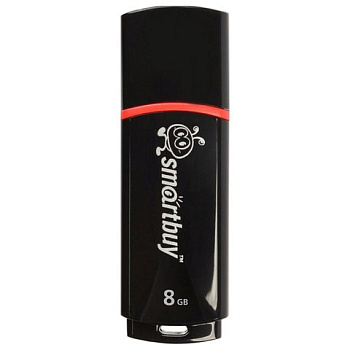 Флеш-диск 8GB SMARTBUY Crown USB 2.0, черный