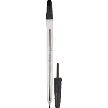 Ручка шариковая 0,7мм ATTOMEX ЧЕРНАЯ, прозрачный корпус