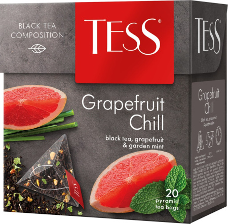 Чай в пирамидках TESS Grapefruit Chill, черный с грепфрутом и мятой, 20п_1,8г