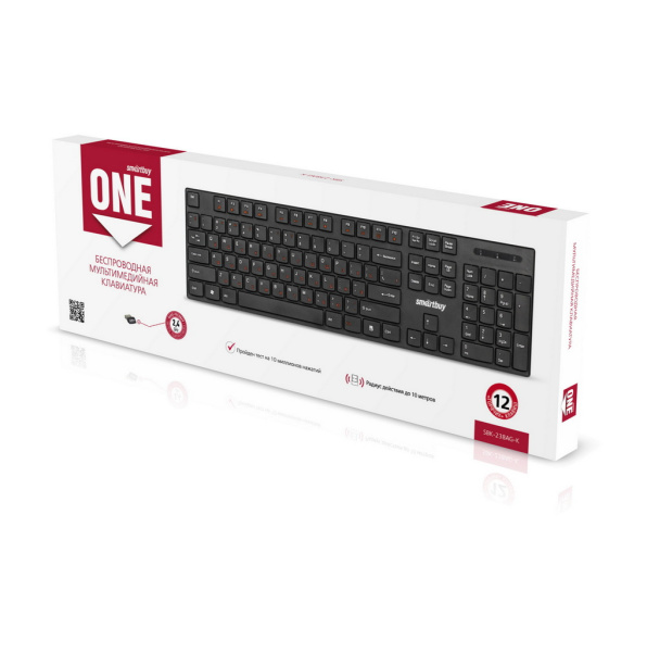 3_Клавиатура беспроводная SMARTBUY ONE 238, USB, черная
