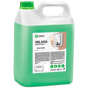 Мыло-крем жидкое 5л GRASS Milana Алоэ вера, канистра