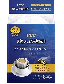 Кофе молотый в дрип-пакетах UCC Mild Blend, 8 порций по 7г
