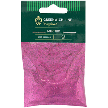 Блестки для декора (глиттер) размер 0,3мм, 20г, розовый Greenwich Line