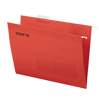 Папка подвесная А4 (350*240мм) STAFF красная, картон, 10шт