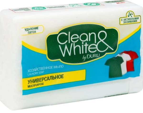 Мыло хозяйственное 120г DURU Clean&White Универсальное