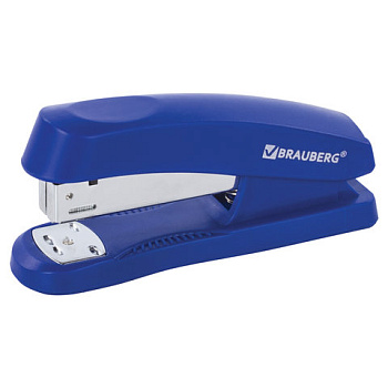 Степлер №24/6, 26/6 до 30л BRAUBERG Standard+, синий