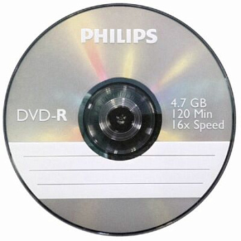 Диск DVD-R Philips 4,7GB 16x Bulk 10шт