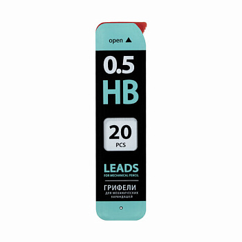 Грифели 0,5мм HB BRAUBERG Black Jack, 20шт