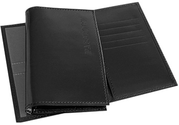 Обложка для паспорта ATTOMEX, натуральная кожа, тиснение, карманы для карт, черная
