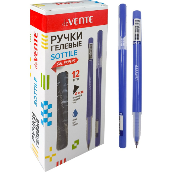 Ручка гелевая пиши-стирай 0,7мм deVENTE Sottile, СИНЯЯ