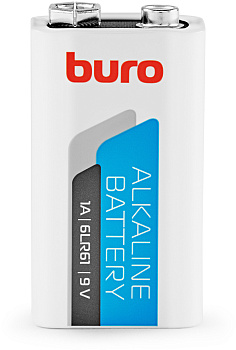 Батарейка (крона) 6LR61-алкалиновая 9V BURO, 1шт на блистере