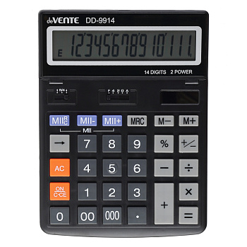Калькулятор 14 разрядов deVENTE DD-9914, 154*203*35мм, двойное питание