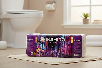 Туалетная бумага на втулке INSHIRO City 3-х слойная, 10шт*38,5м