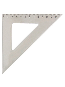 Угольник пластиковый, угол 45, 120мм PROF-PRESS, прозрачный тонированный