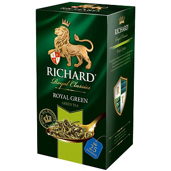 Чай пакетированный RICHARD Royal Green, зеленый, 25п*2г