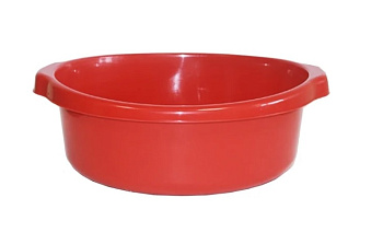 Таз круглый 10л МУЛЬТИПЛАСТ, хозяйственный, с ручками, красный