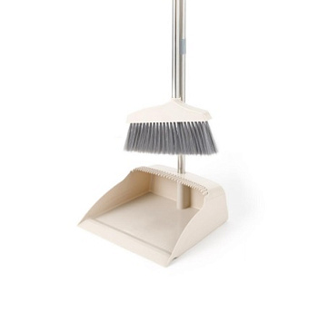 Набор для уборки Ленивка (совок+веник) 30*88см, 27*24*80см, бежевый