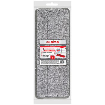 _Насадка для швабры 33*12,5см микрофибра ЛАЙМА, с карманами с 1-й стороны, 2шт