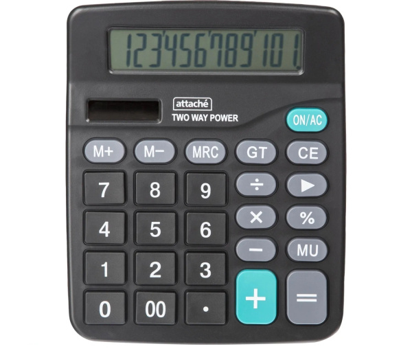 Калькулятор 12 разрядов Attache ATC-555-12F 180_145_58мм, двойное питание — копия