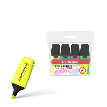 Набор текстовыделителей ErichKrause Visioline Mini 0,6мм, 4 цвета