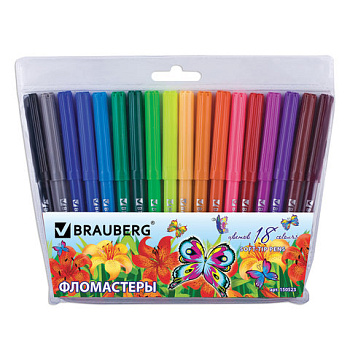 Фломастеры 18 цветов BRAUBERG Wonderful butterfly