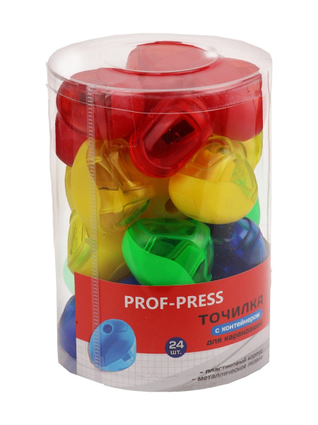 4_Точилка с контейнером, 1 отверстие PROF-PRESS ТК-2544, ассорти