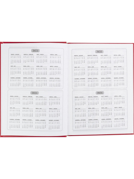 3_Ежедневник недатированный А5 PROF-PRESS, бумвинил, красный, 128л