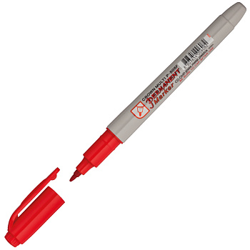 Маркер перманентный CROWN Multi Marker Slim P-505F, 1мм, красный
