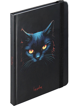 Ежедневник недатированный А5 COLLEZIONE Кот с желтыми глазами, софт-тач ламинация, 128л