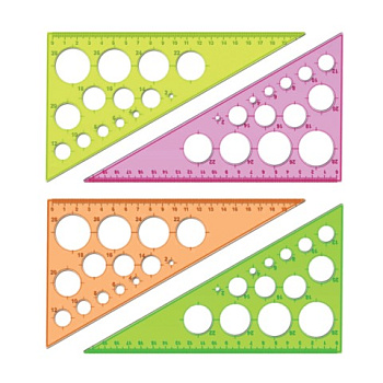 Угольник пластиковый, угол 30, 190мм СТАММ Neon Cristal, ассорти