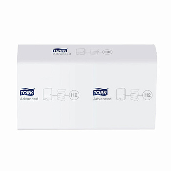 Полотенца бумажные Z-сложения, 2-слойные 22,5*21,3см 190шт, TORK Advanced (Система H2), белые