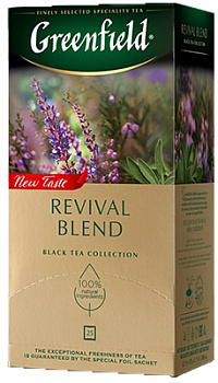 Чай пакетированный GREENFIELD Revival Blend, черный с шалфеем, 25п*2г