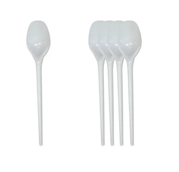 Ложка чайная одноразовая пластиковая 12,5см Ф, комплект 200шт, белая