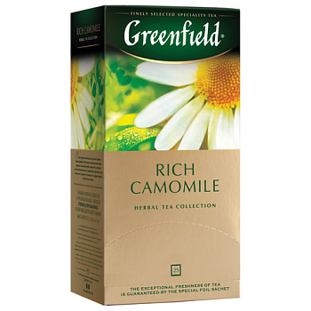 Чай пакетированный GREENFIELD Rich Camomile травяной, ромашковый, 25п*1,5г, 0432-10